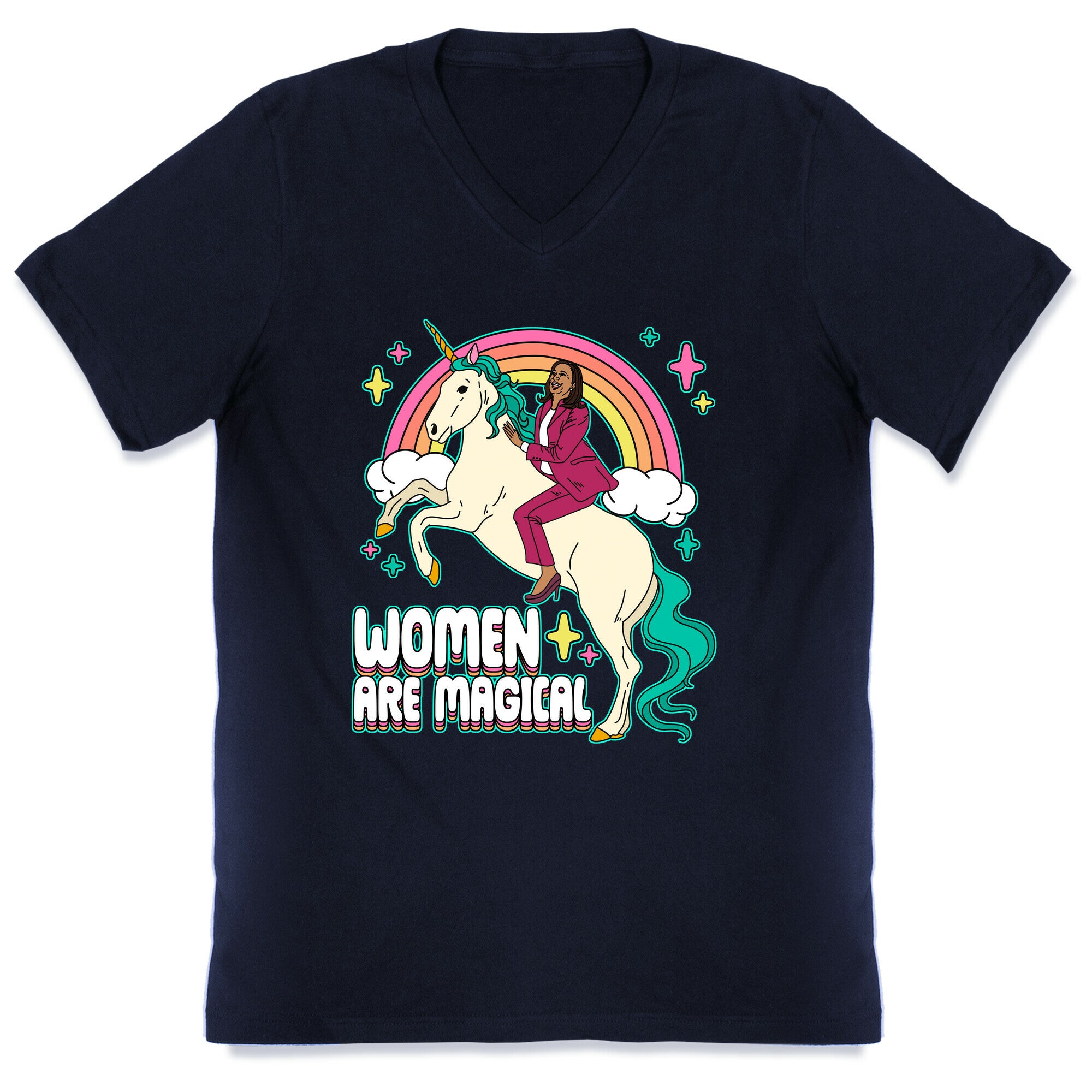 Women are Magical Kamala Harris Unicorn V-Neck